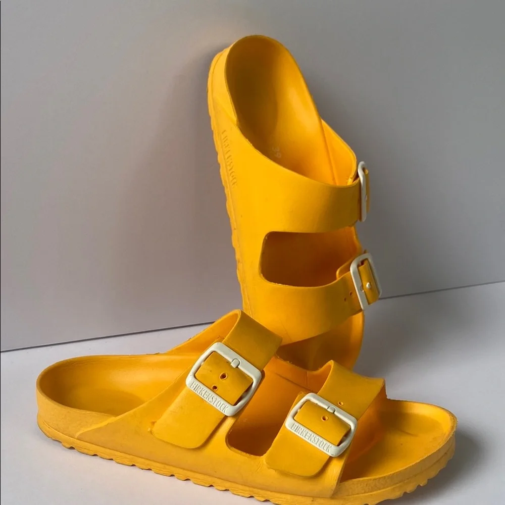 Birkenstock Yellow Sandals with Buckle Detail - Picture 3 of 11
